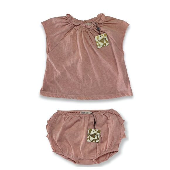 MARMAR COPENHAGEN - POPPY BLOOMERS + TOP - 60%COTTON - SHEER ROSE - NWT - Picture 1 of 8